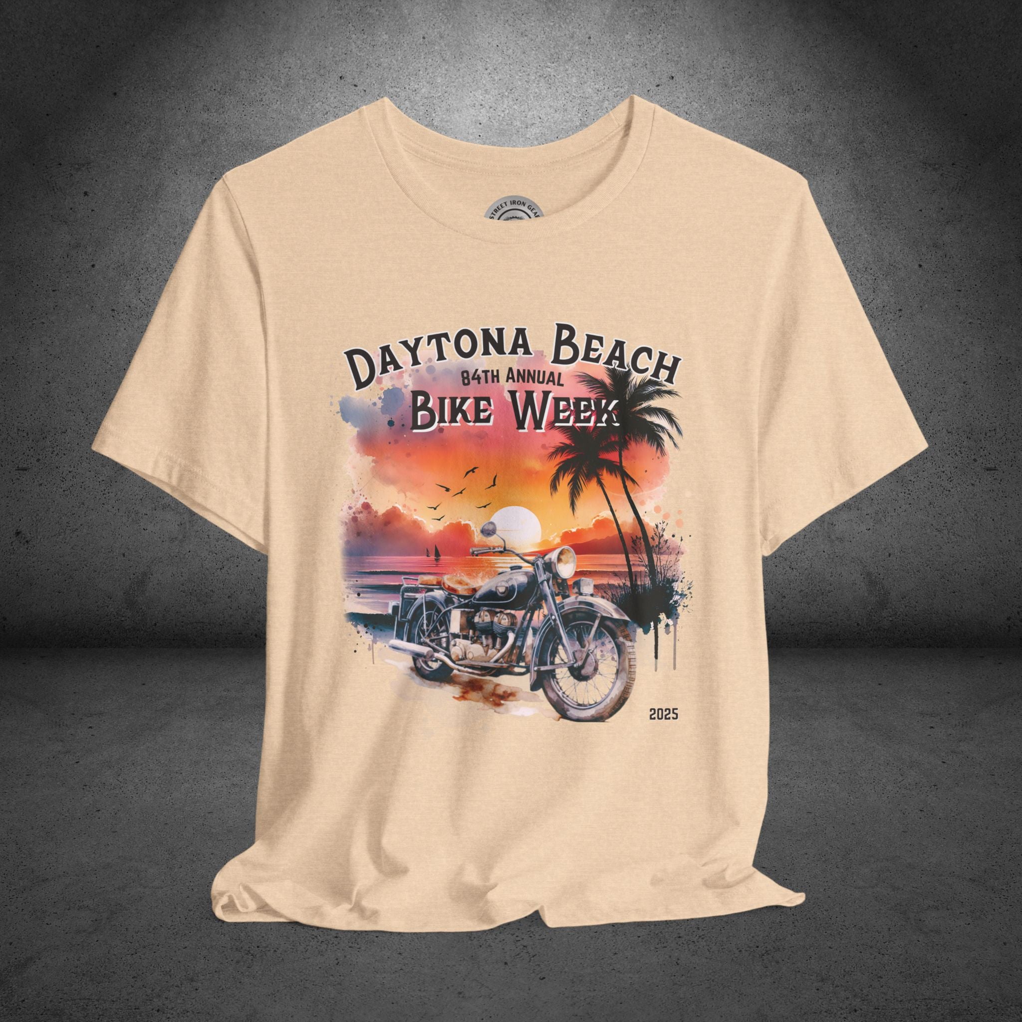 Daytona Bike Week 2025 Watercolor Graphic Crew Neck TShirt