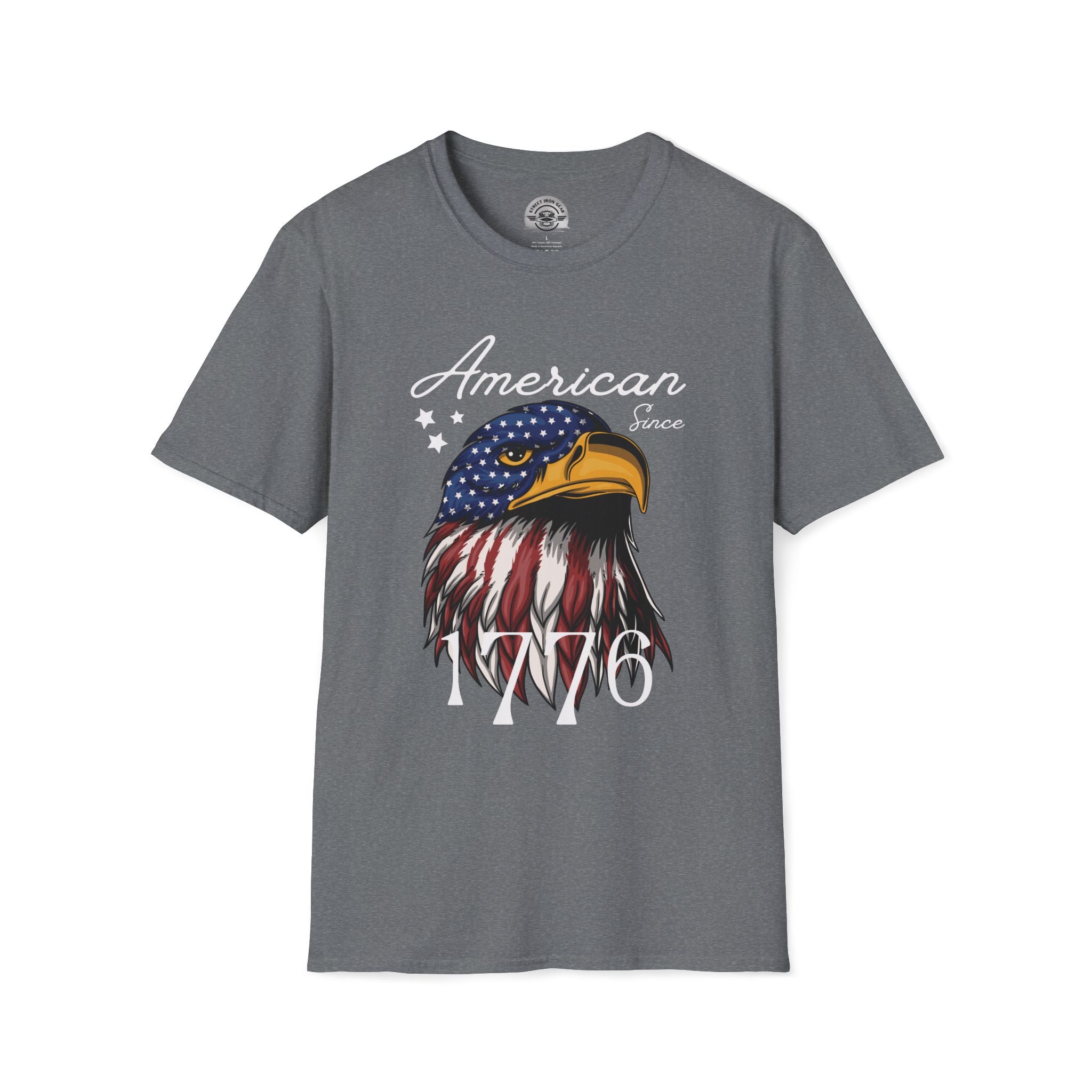 Motorcyclist Map - American Since 1776 Crew Neck TShirt (2-sided print)