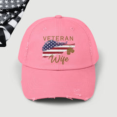 American Veteran Wife Distressed Dad Hat