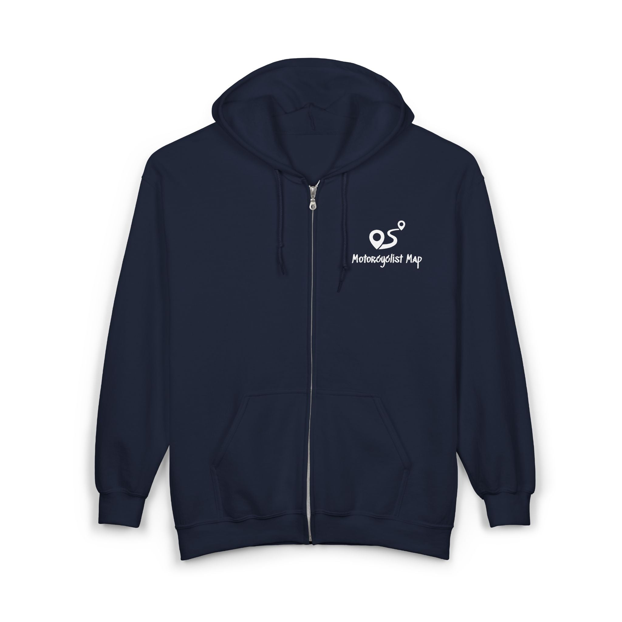 Motorcyclist Map Unisex Zip Hoodie (2-sided print)