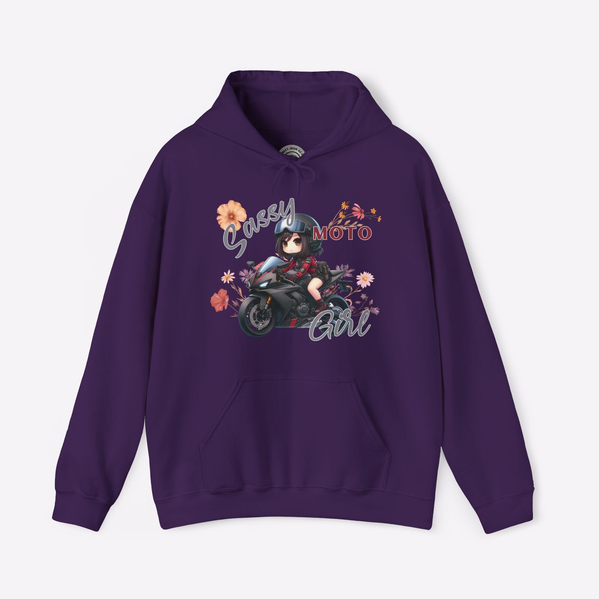 Sassy Moto Chibi Girl Pullover Hoodie