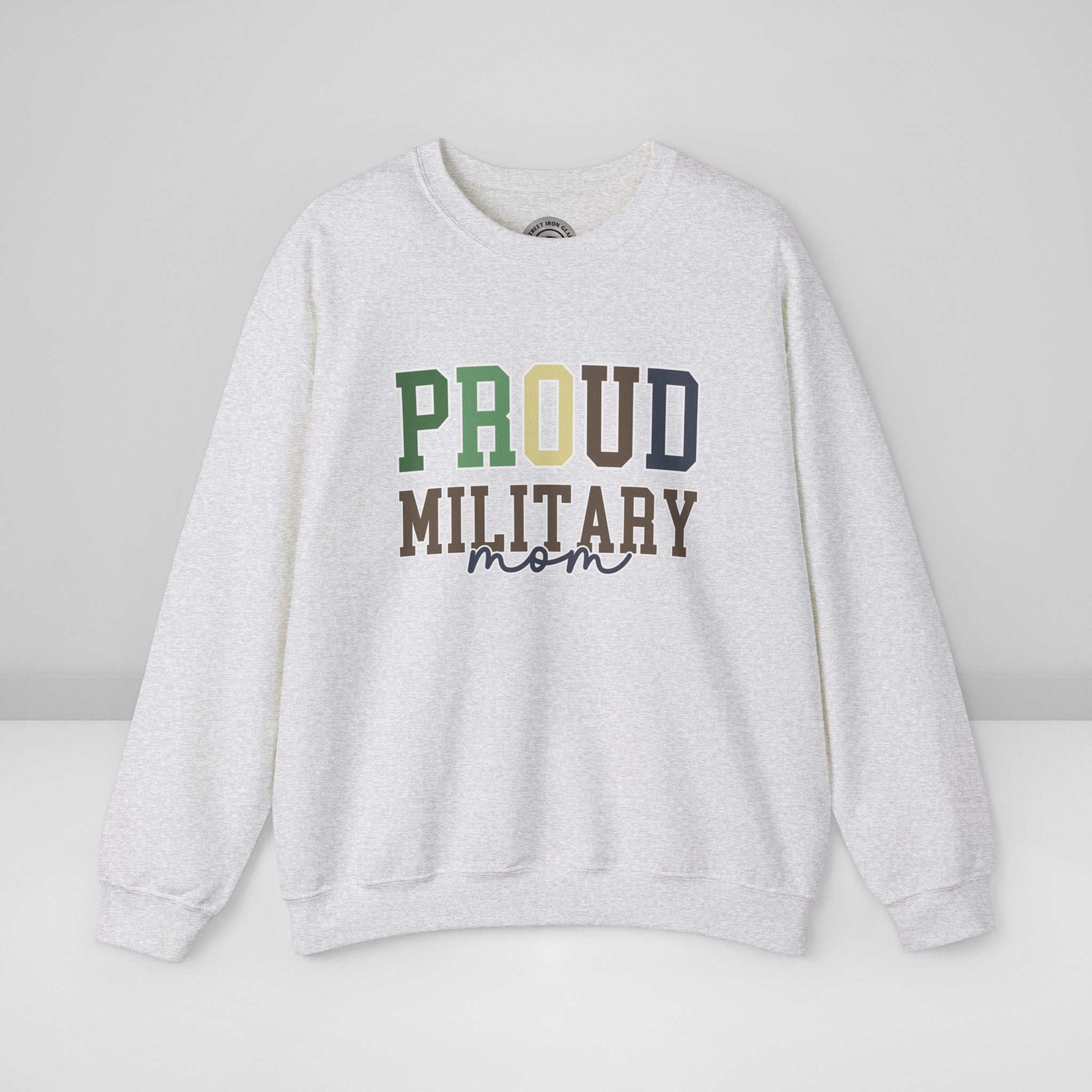 Proud Military Mom Crew Neck Sweatshirt