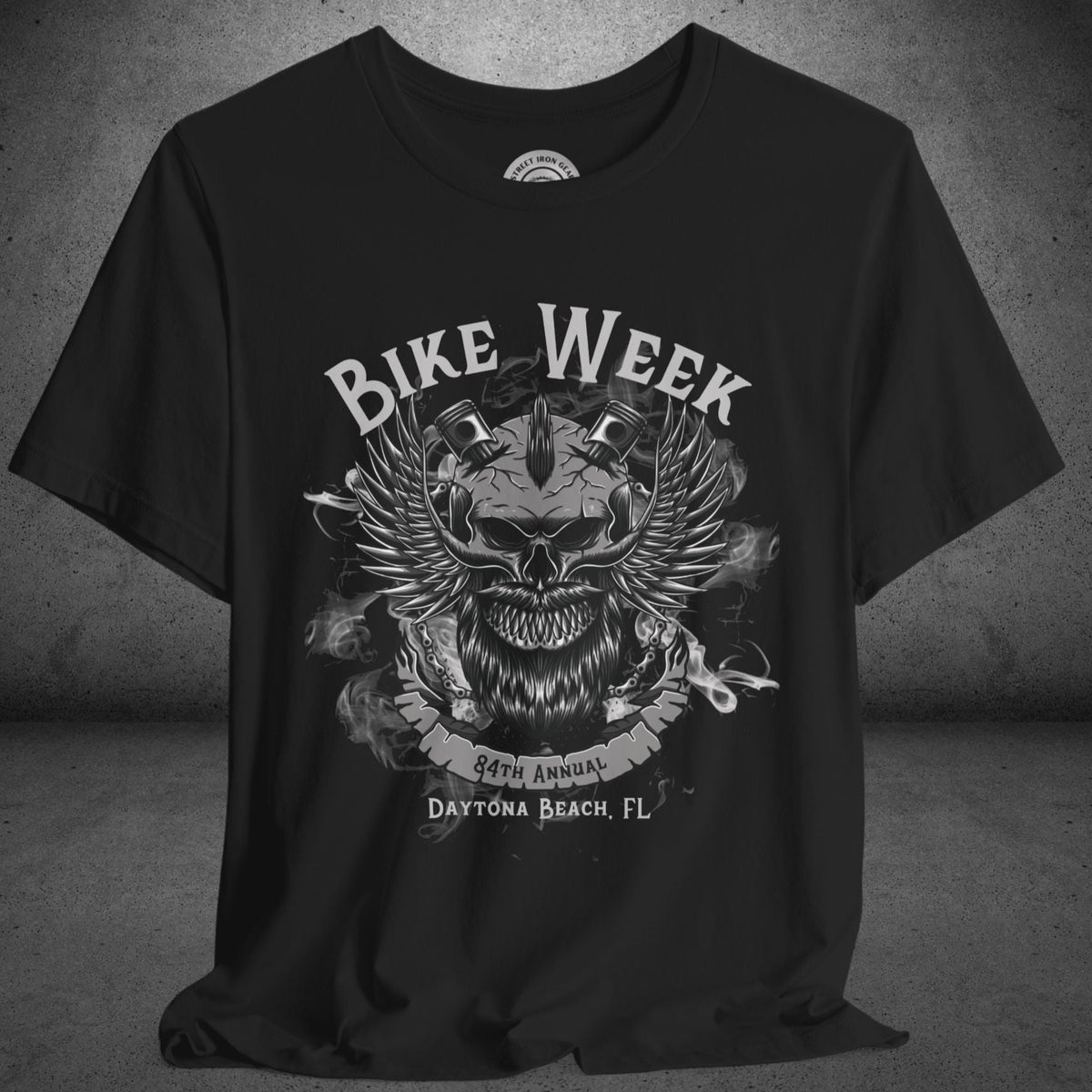 Daytona Bike Week 2025 Bearded Winged Skull Crew Neck TShirt