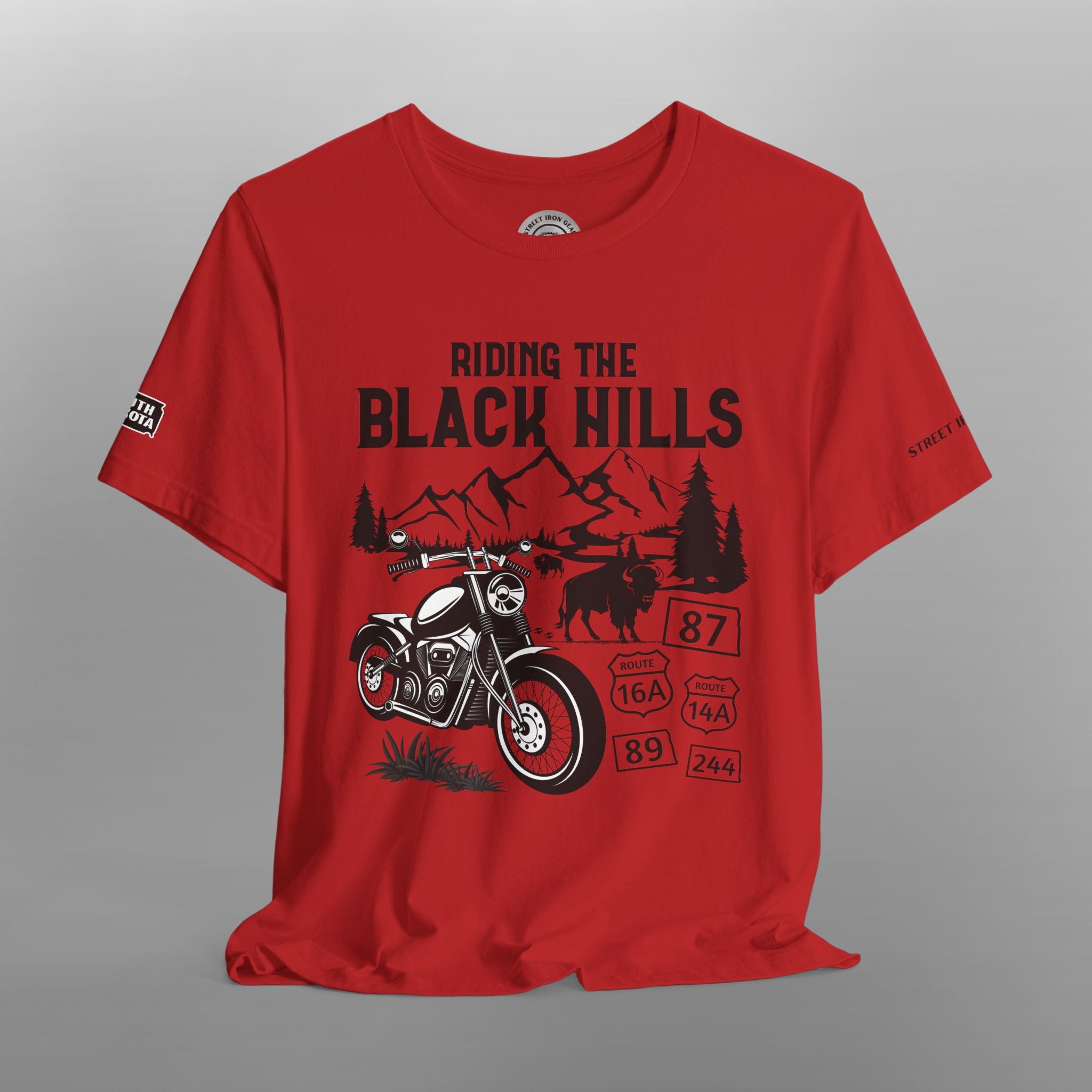 Riding the Black Hills South Dakota Crew Neck TShirt