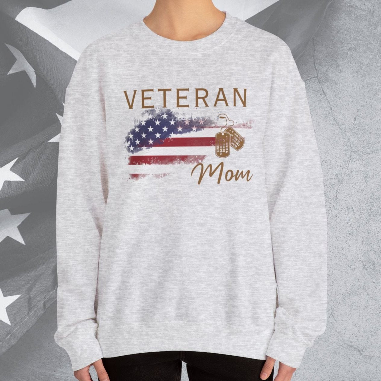 American Veteran Mom Crew Neck Sweatshirt