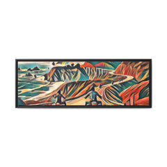 Motorcycle Pacific Coast Highway Abstract Framed Canvas Art