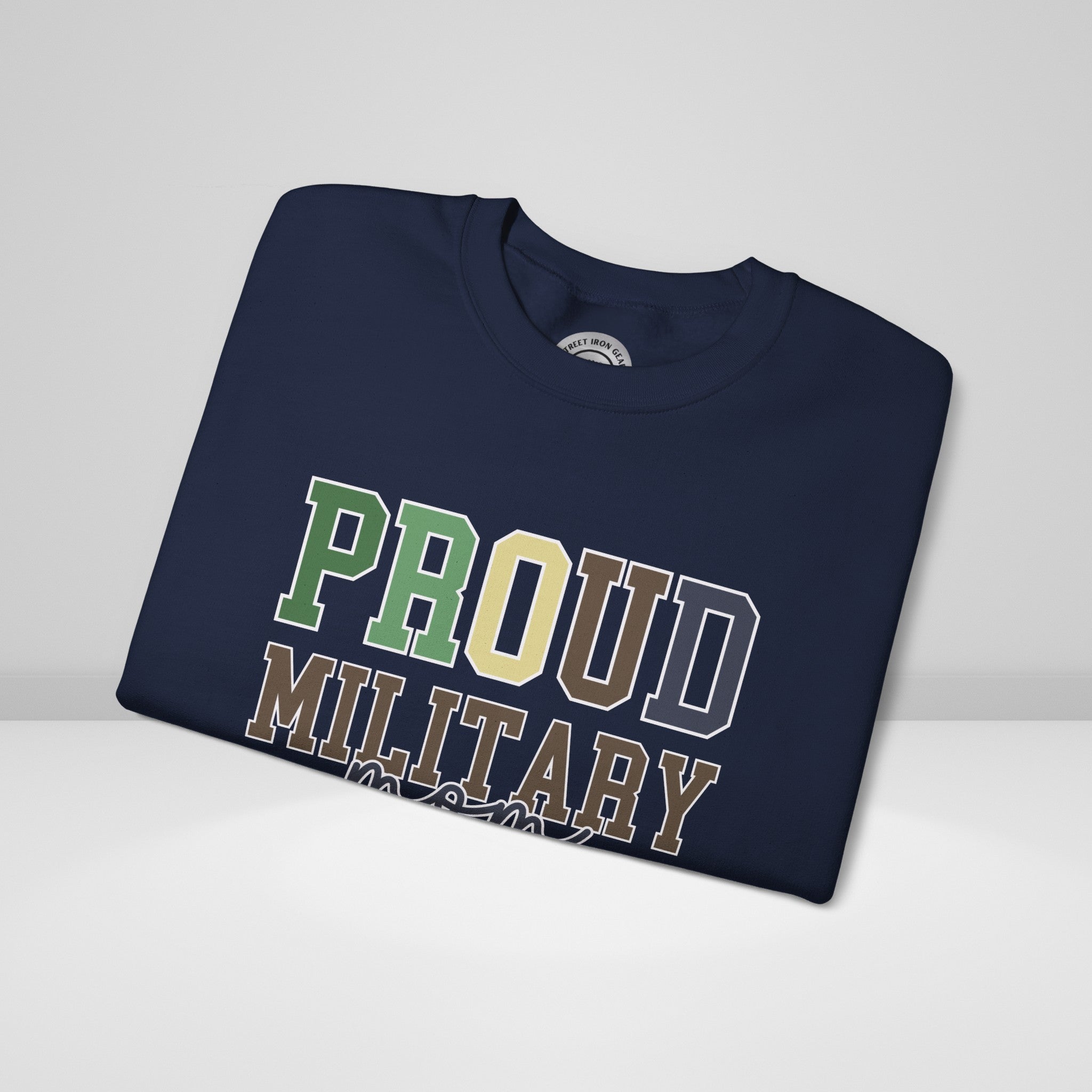 Proud Military Mom Crew Neck Sweatshirt