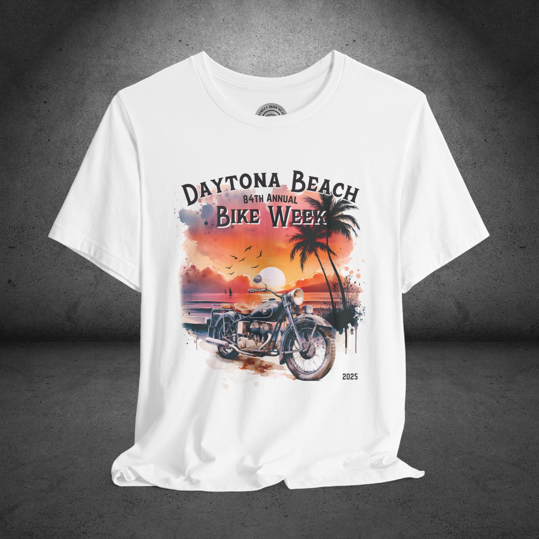 Daytona Bike Week 2025 Watercolor Graphic Crew Neck TShirt