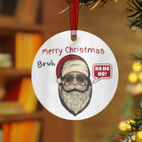 Biker Santa Aluminum Christmas Ornament