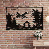 Motorycle Camping Metal Wall Art (Customizable)