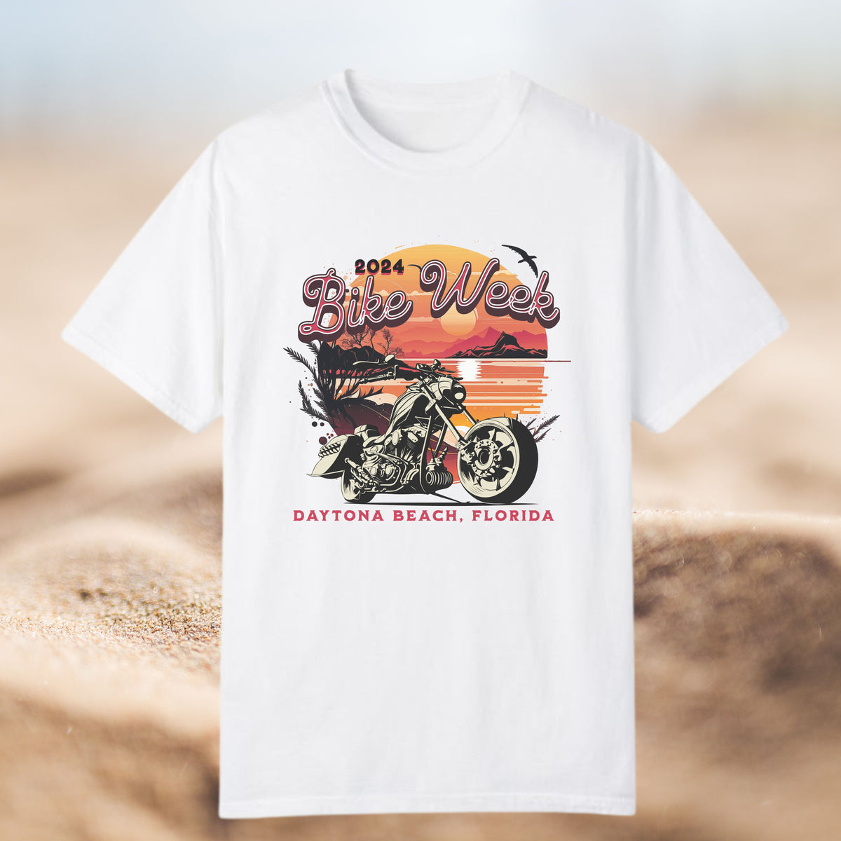 Daytona Beach Bike Week 2024 Premium Crew Neck TShirt