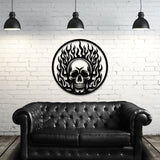 Flaming Skull Metal Wall Decor