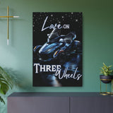 Spyder Motorcycle Metal Poster - Love on Three Wheels