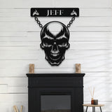 Hanging Skull Steel Wall Art (Customizable)