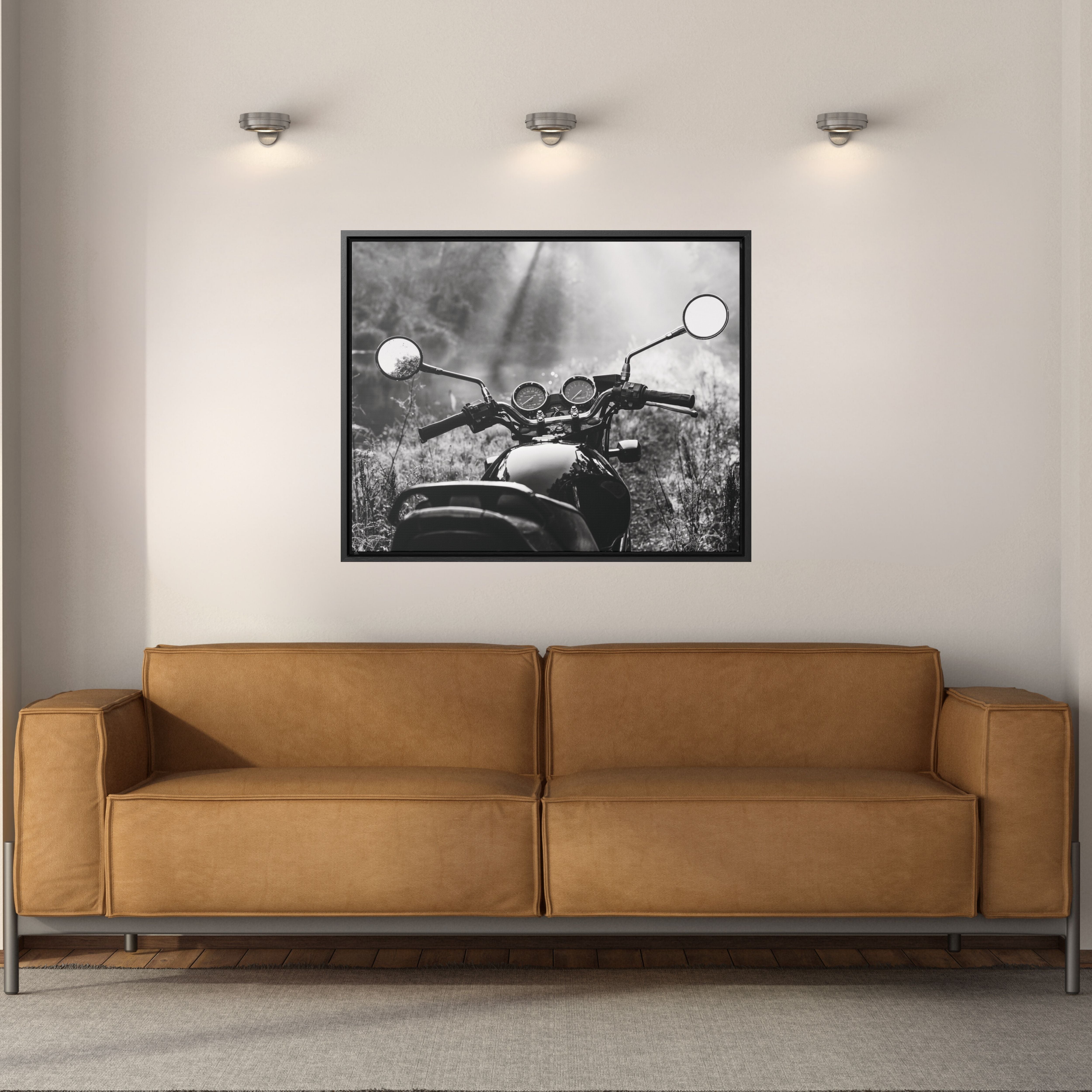 Motorcycle Framed Canvas Print