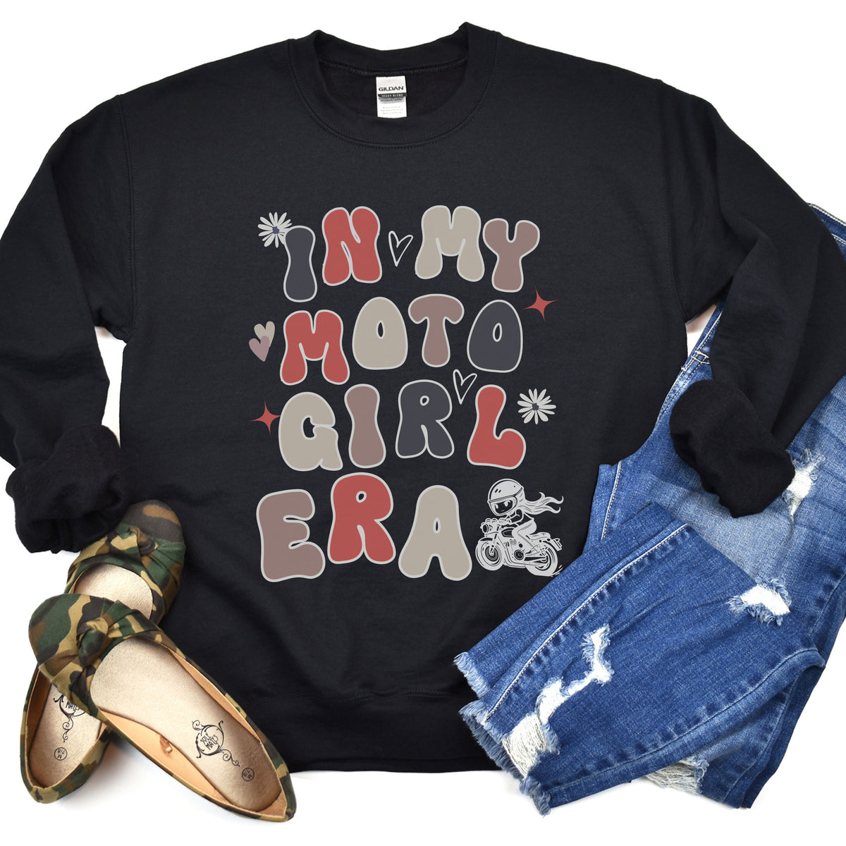 In My Moto Girl Era Boho Crew Neck Sweatshirt