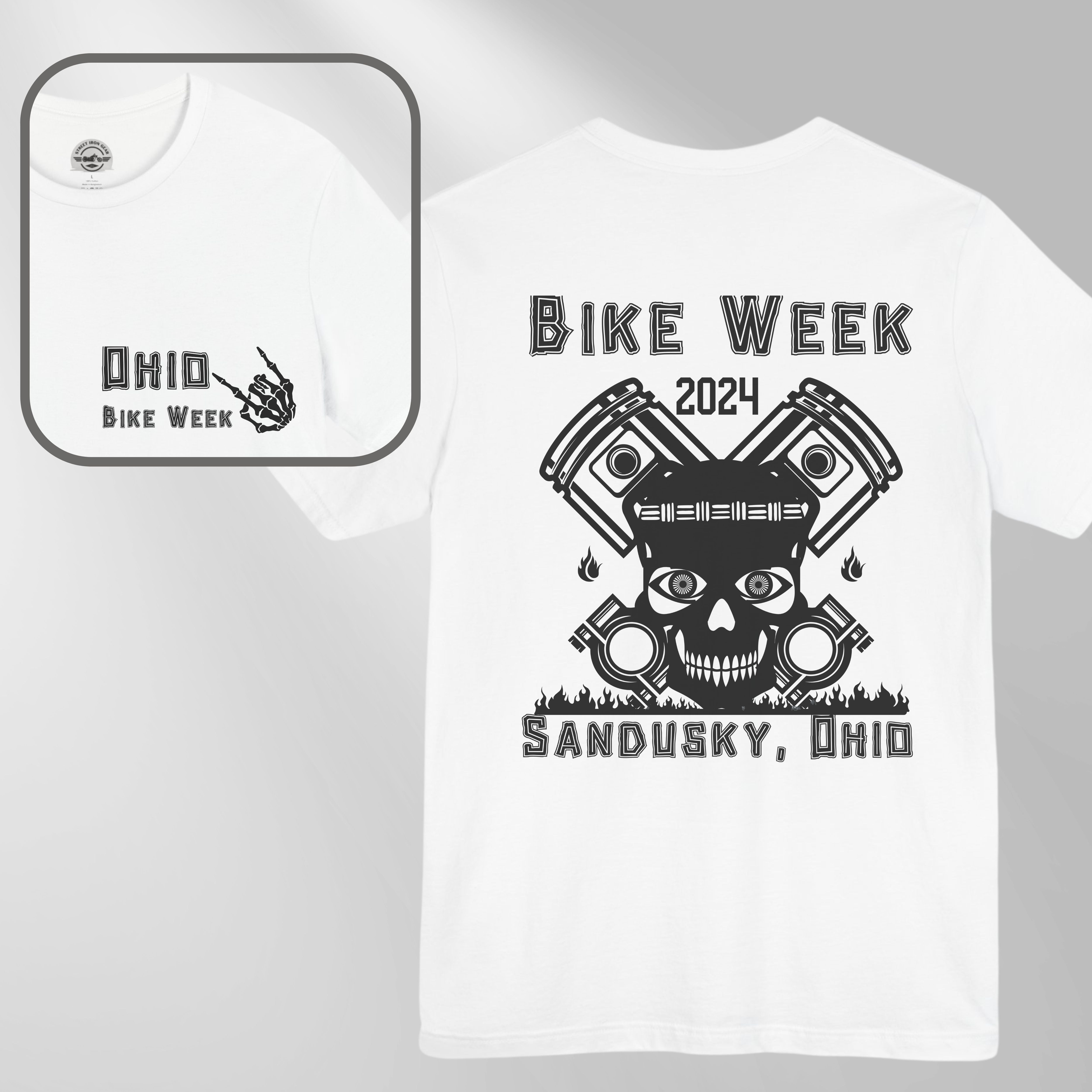 Ohio Bike Rally 2024 Tiki Skull Crew Neck TShirt