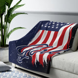 American Biker Girl Flag Sherpa Blanket