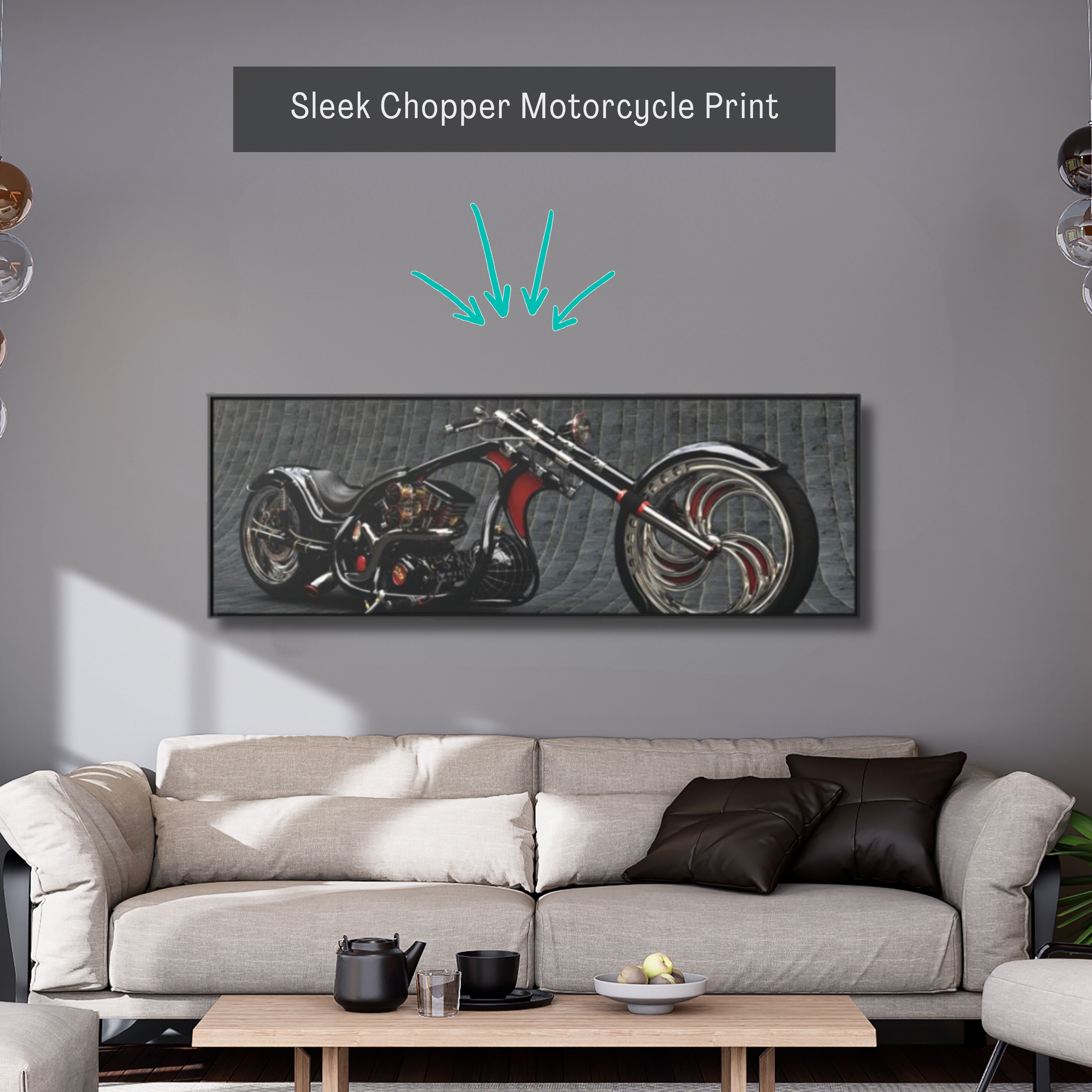 Chopper Motorcycle Canvas Print - Gallery Wrapped