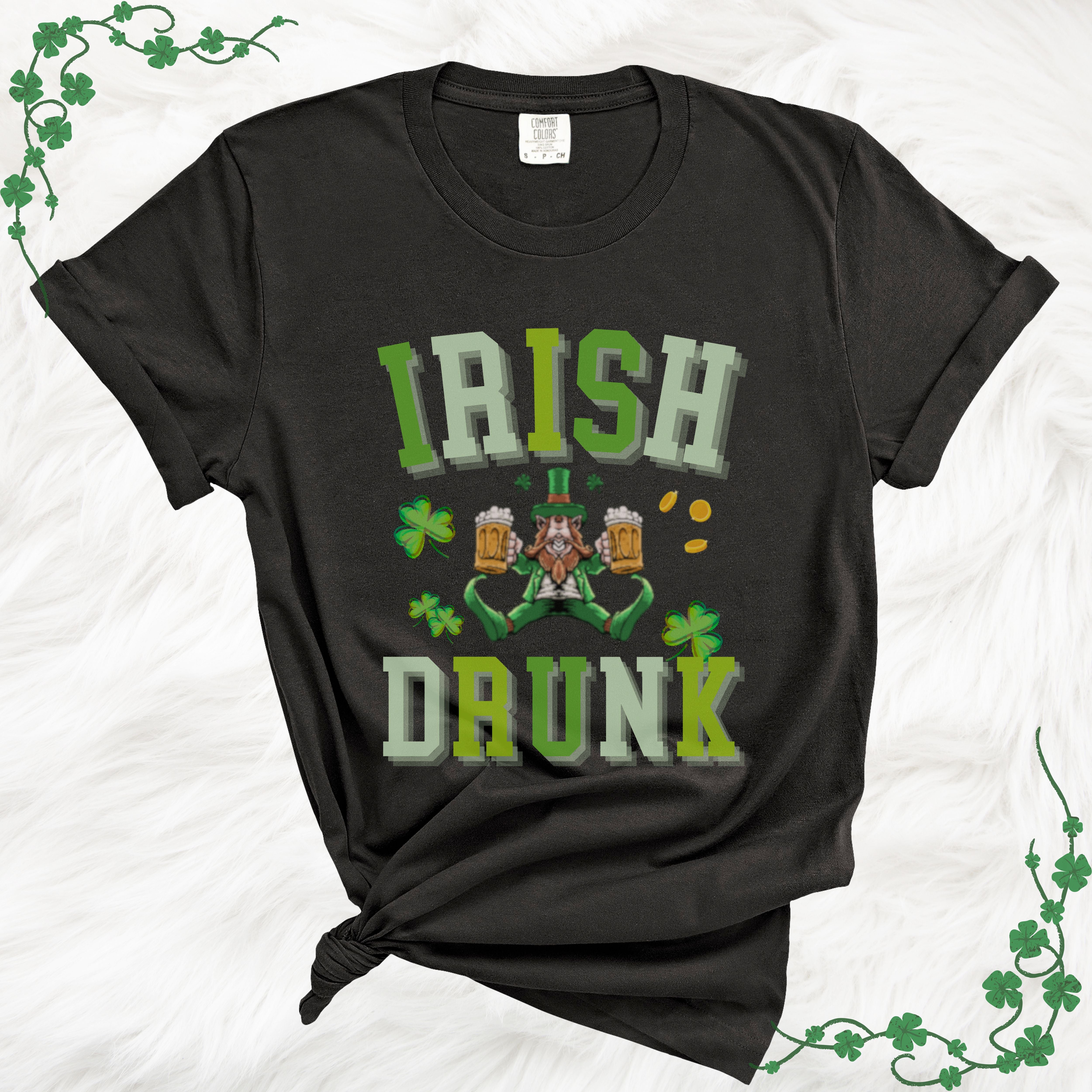 St Patricks Day Irish Drunk Crew Neck TShirt