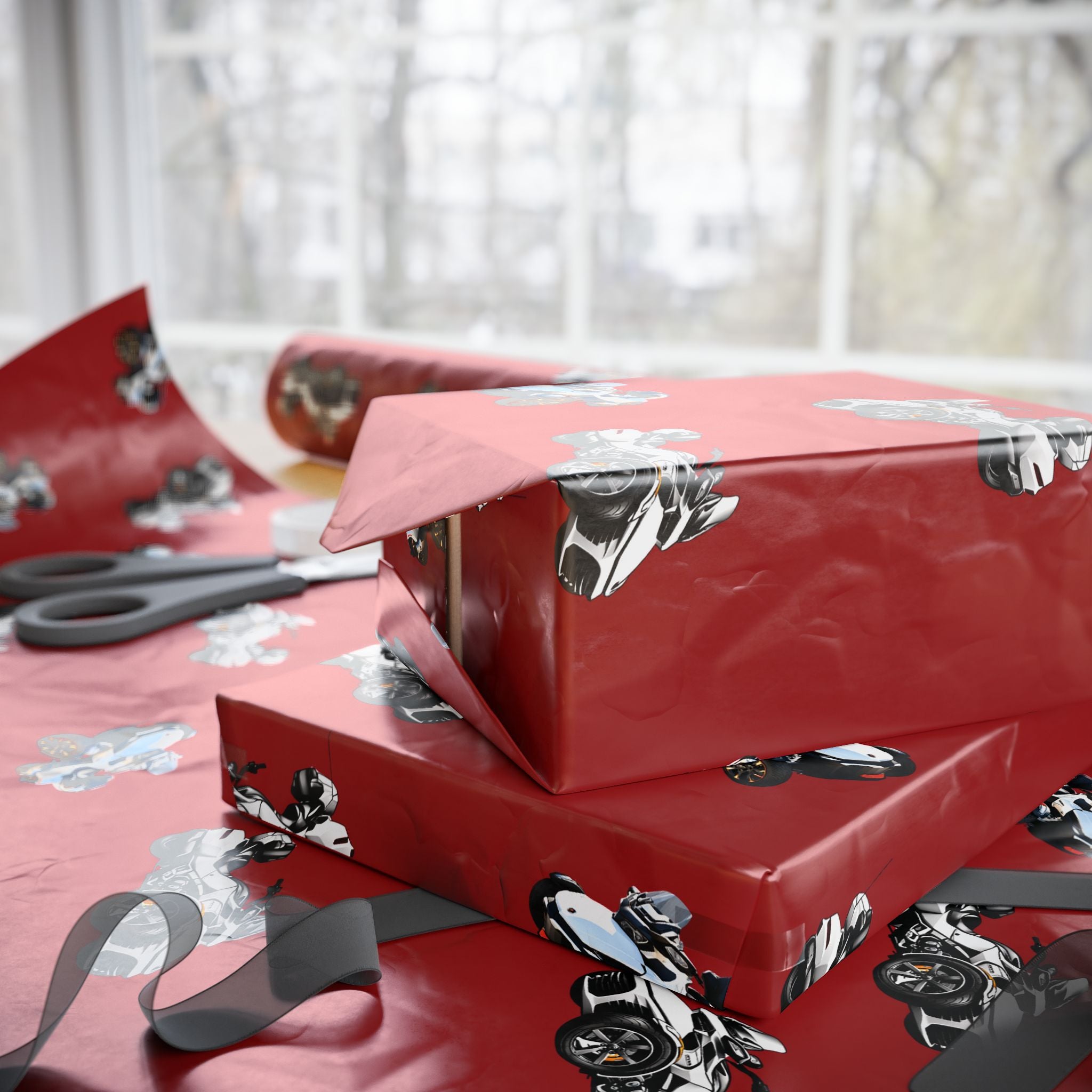 Can-Am Spyder Gift Wrap - Red Three-Wheel Touring Design