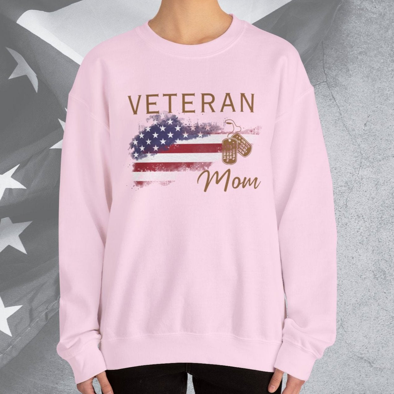 American Veteran Mom Crew Neck Sweatshirt