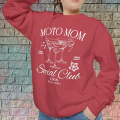 Moto Mom Customized Crew Neck Sweatshirt