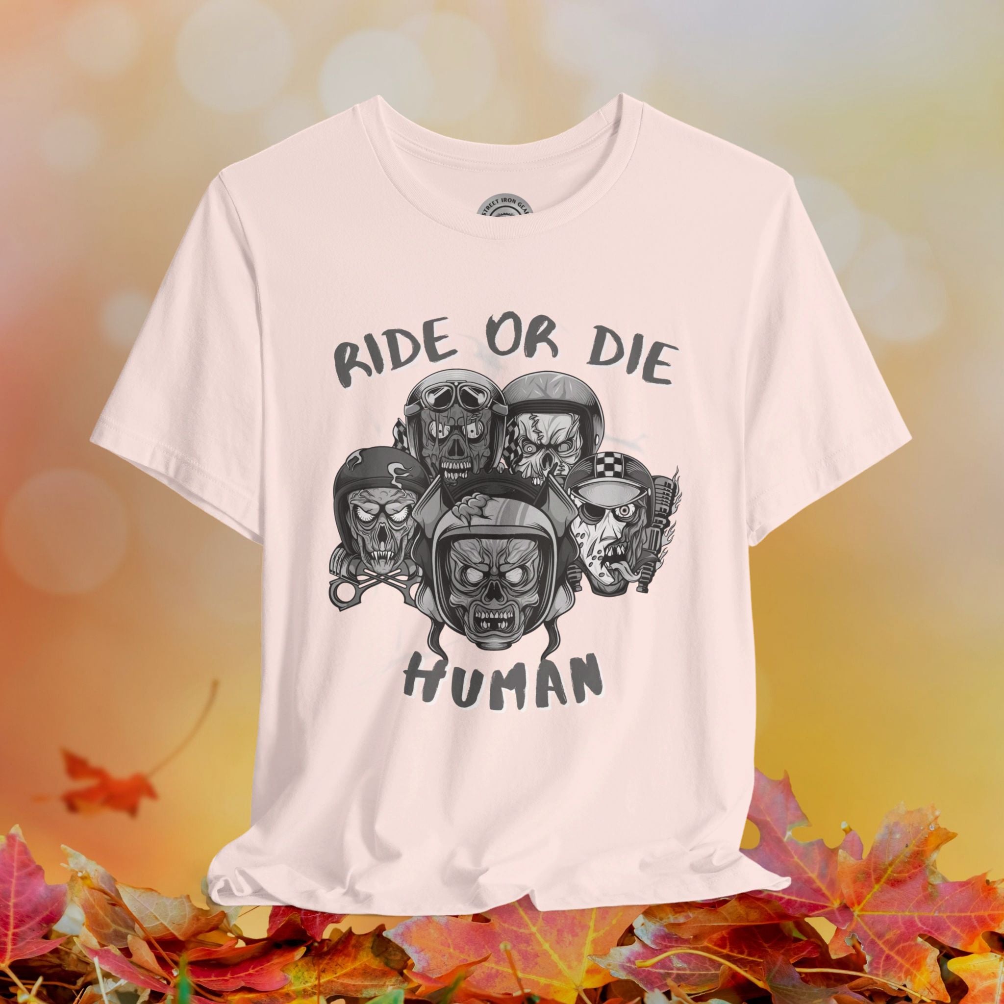 Halloween Zombie Biker Crew Neck TShirt