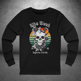 Ladies Daytona Bike Week 2025 Skull and Roses Long Sleeve Crew Neck TShirt