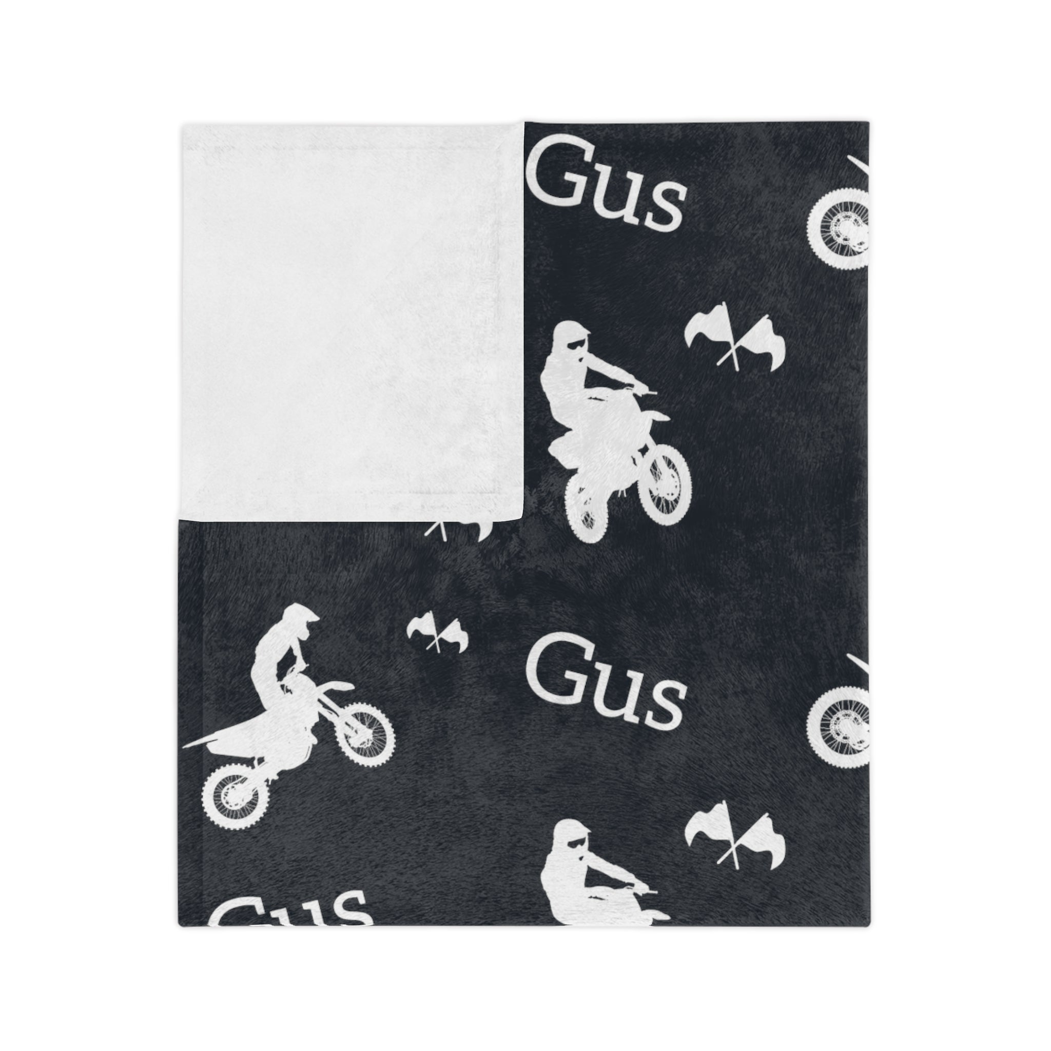 Motocross Velveteen Minky Blanket (Customizable)