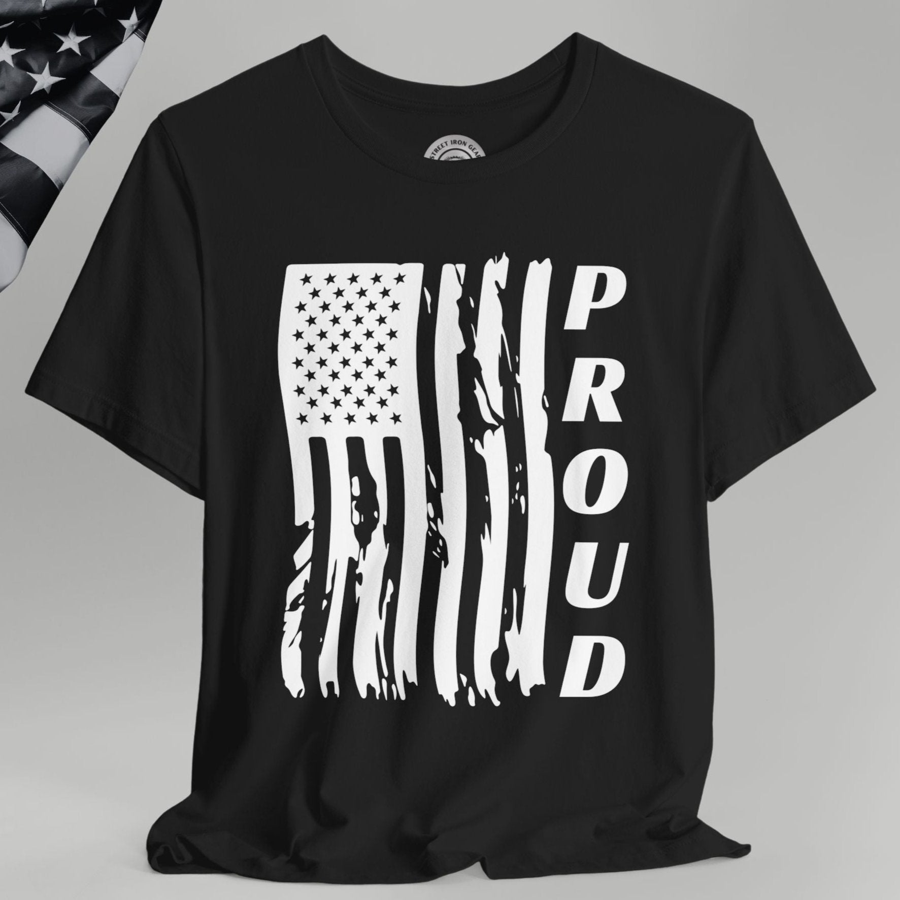 Proud American Flag Crew Neck TShirt