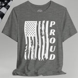 Proud American Flag Crew Neck TShirt