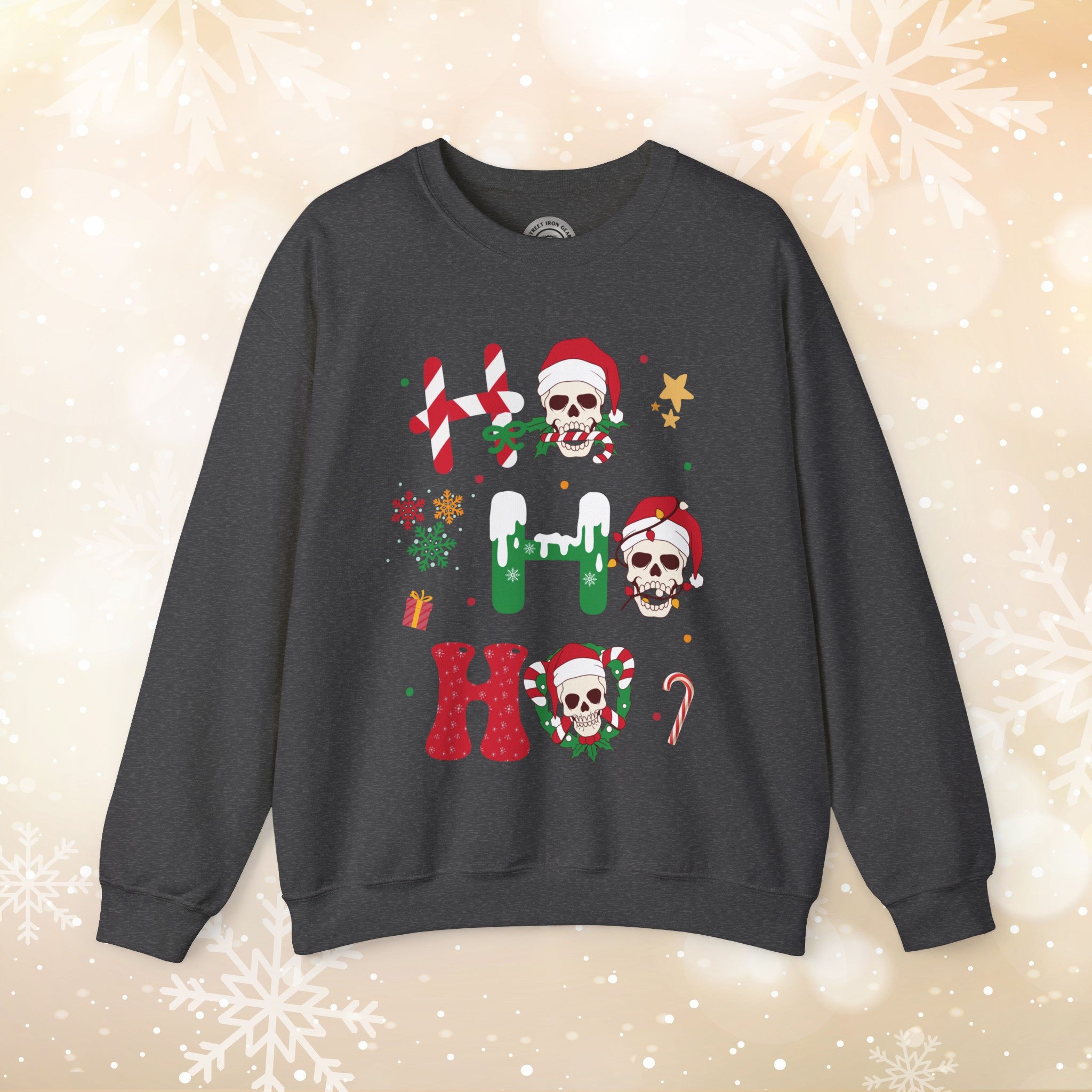 Christmas Skull Crew Neck Sweatshirt