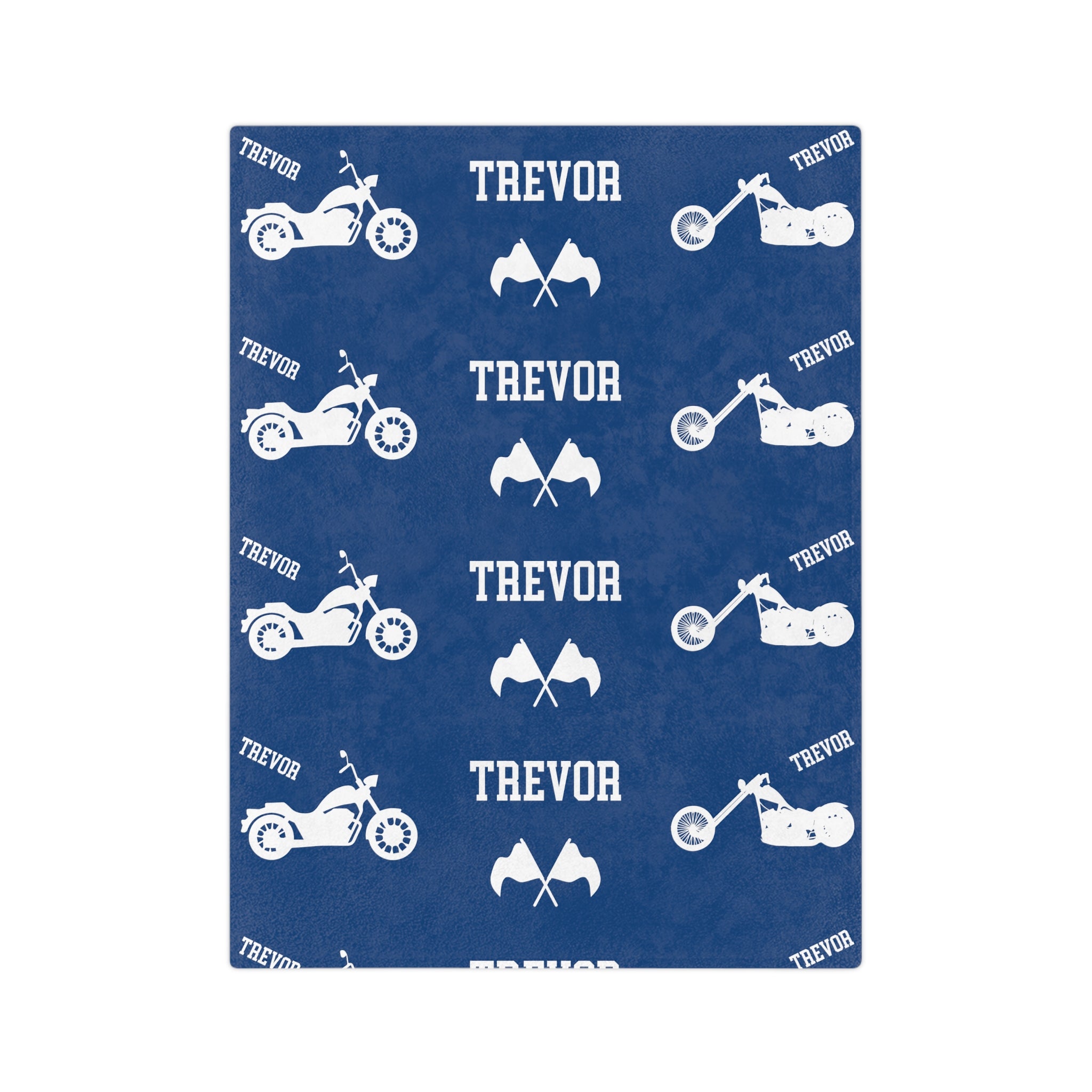 Motorcycle Velveteen Minky Blanket (Customizable)