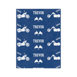 Motorcycle Velveteen Minky Blanket (Customizable)