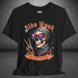 Ladies Daytona Bike Week 2025 Hipster Skull Crew Neck TShirt