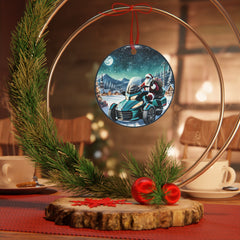 Can-Am Spyder Santa Aluminum Christmas Ornament