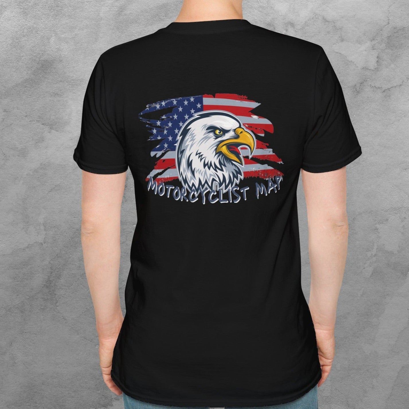 Motorcyclist Map - American Since 1776 Crew Neck TShirt