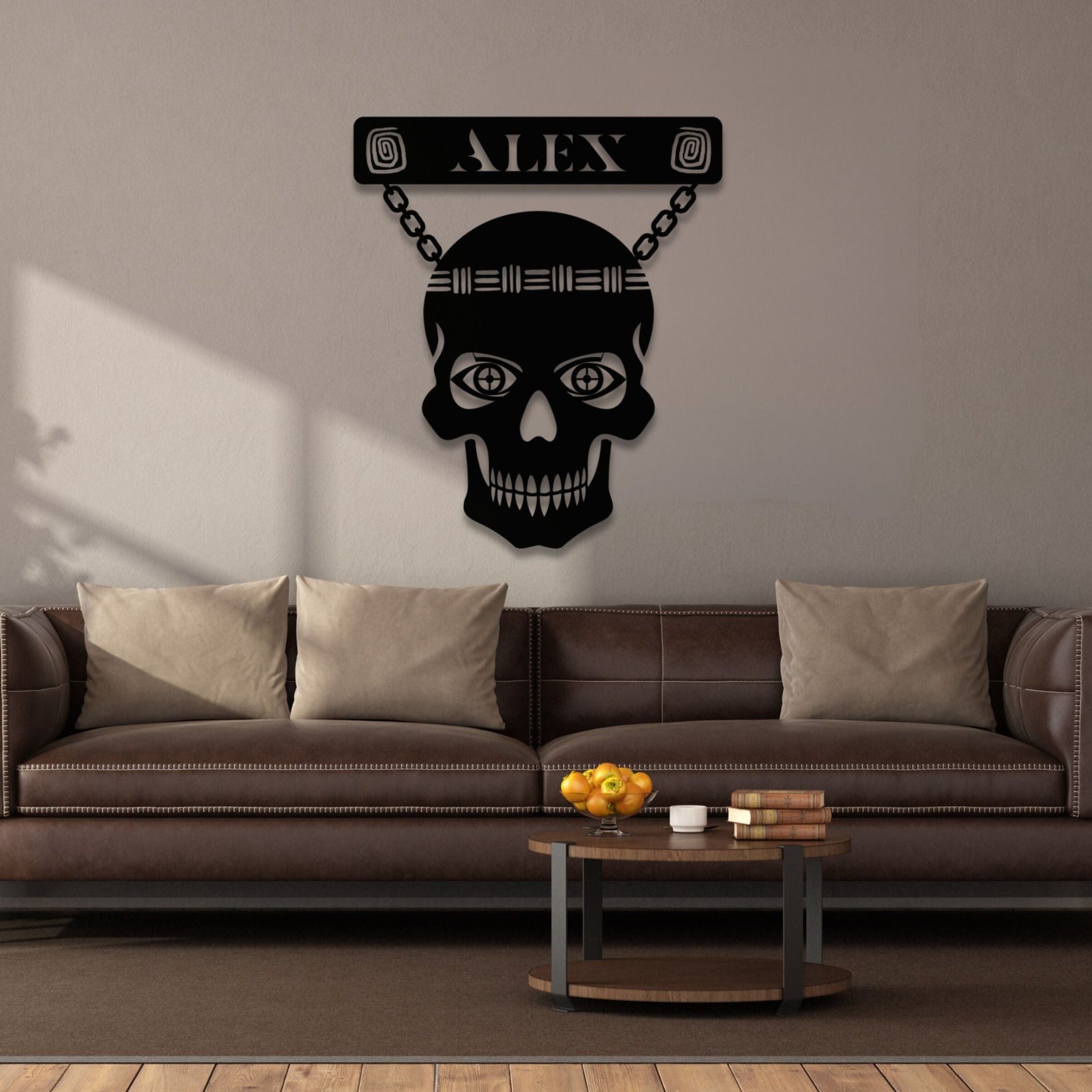 Tiki Skull Steel Wall Art (Customizable)