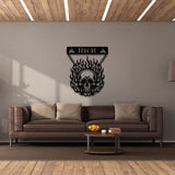 Flaming Skull Steel Wall Decor (Customizable)