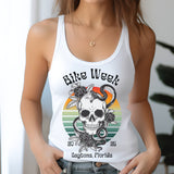 Ladies Daytona Bike Week 2025 Skull and Roses Racerback Tank