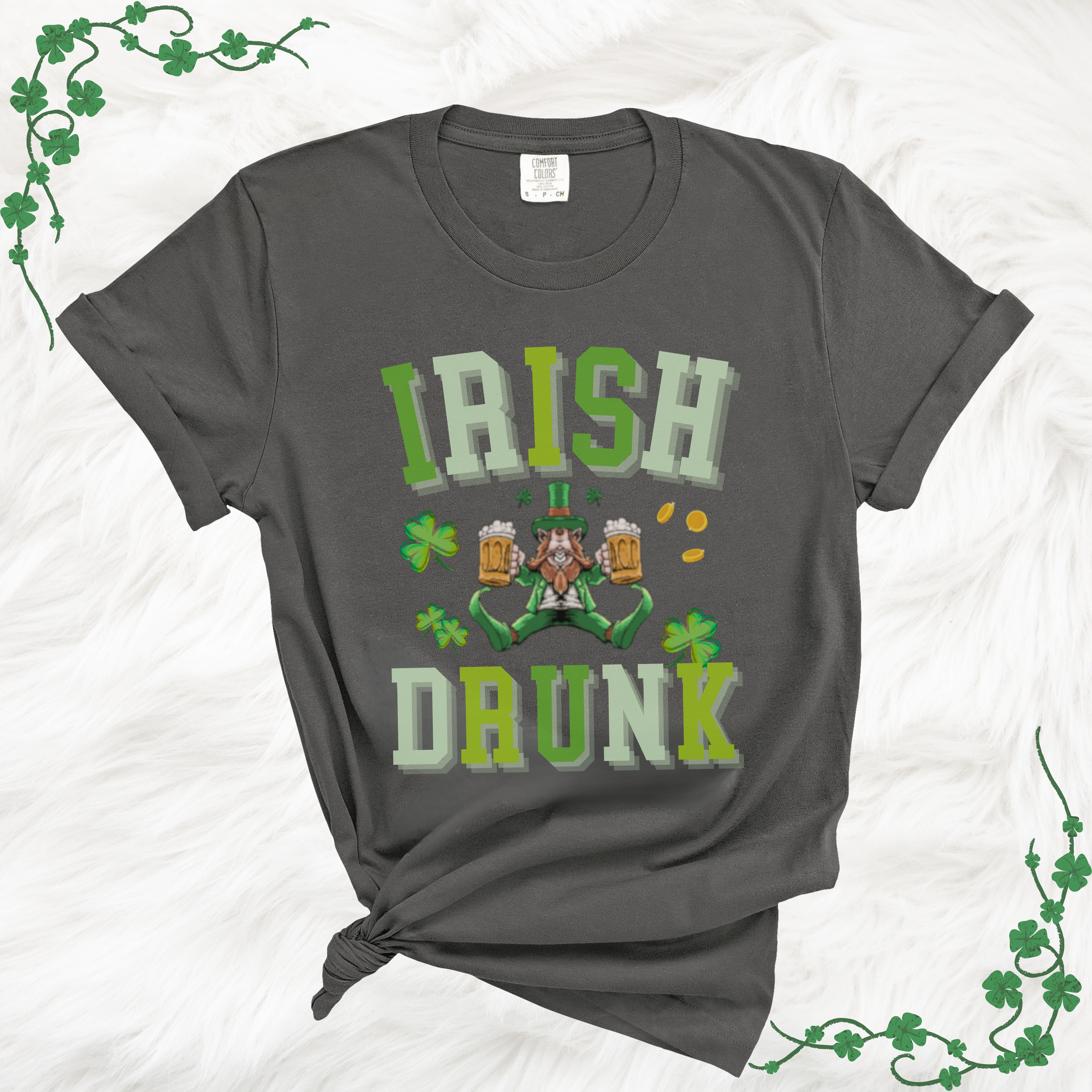 St Patricks Day Irish Drunk Crew Neck TShirt