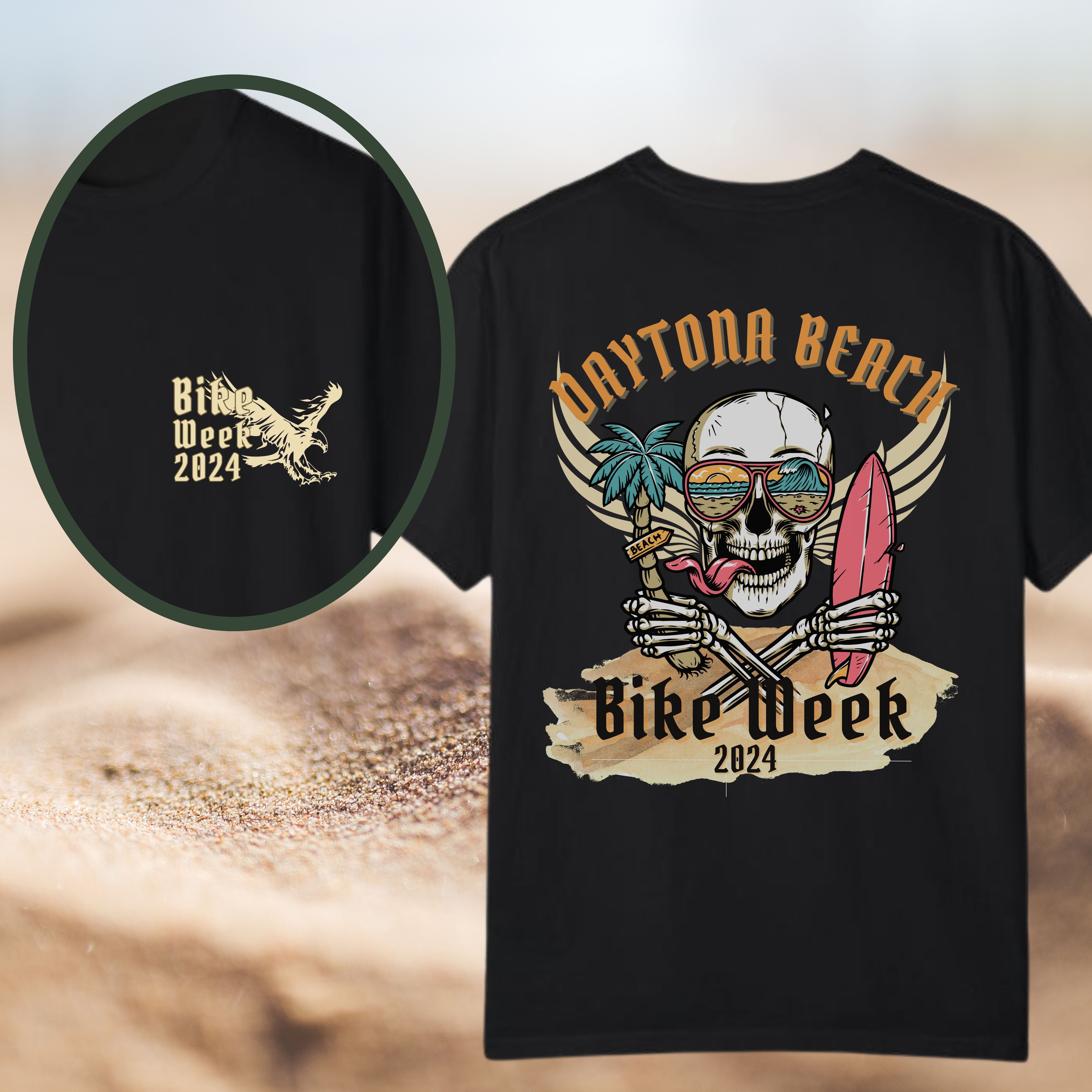 Daytona Beach Bike Week 2024 Premium Crew Neck TShirt