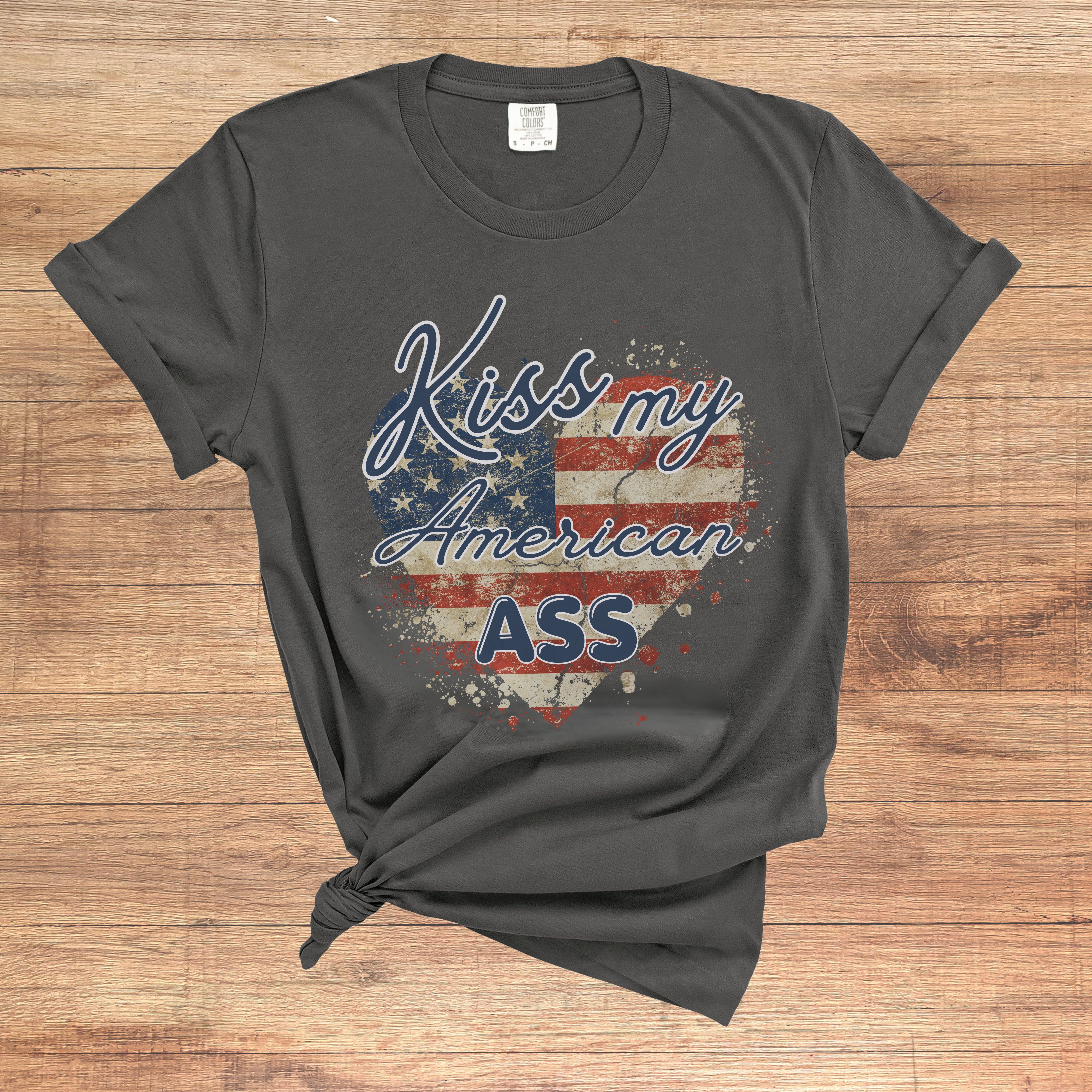 Kiss my American Ass Premium Crew Neck TShirt