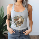 Cottagecore Skull and Cross Racerback Tank Top