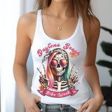 Ladies Daytona Bike Week 2025 Hipster Skull Racerback Tank