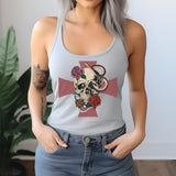 Vintage Skull, Snake & Cross Racerback Tank Top