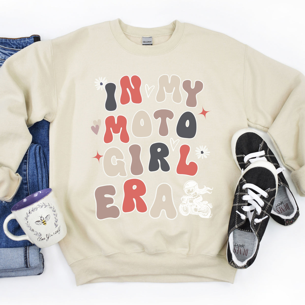 In My Moto Girl Era Boho Crew Neck Sweatshirt
