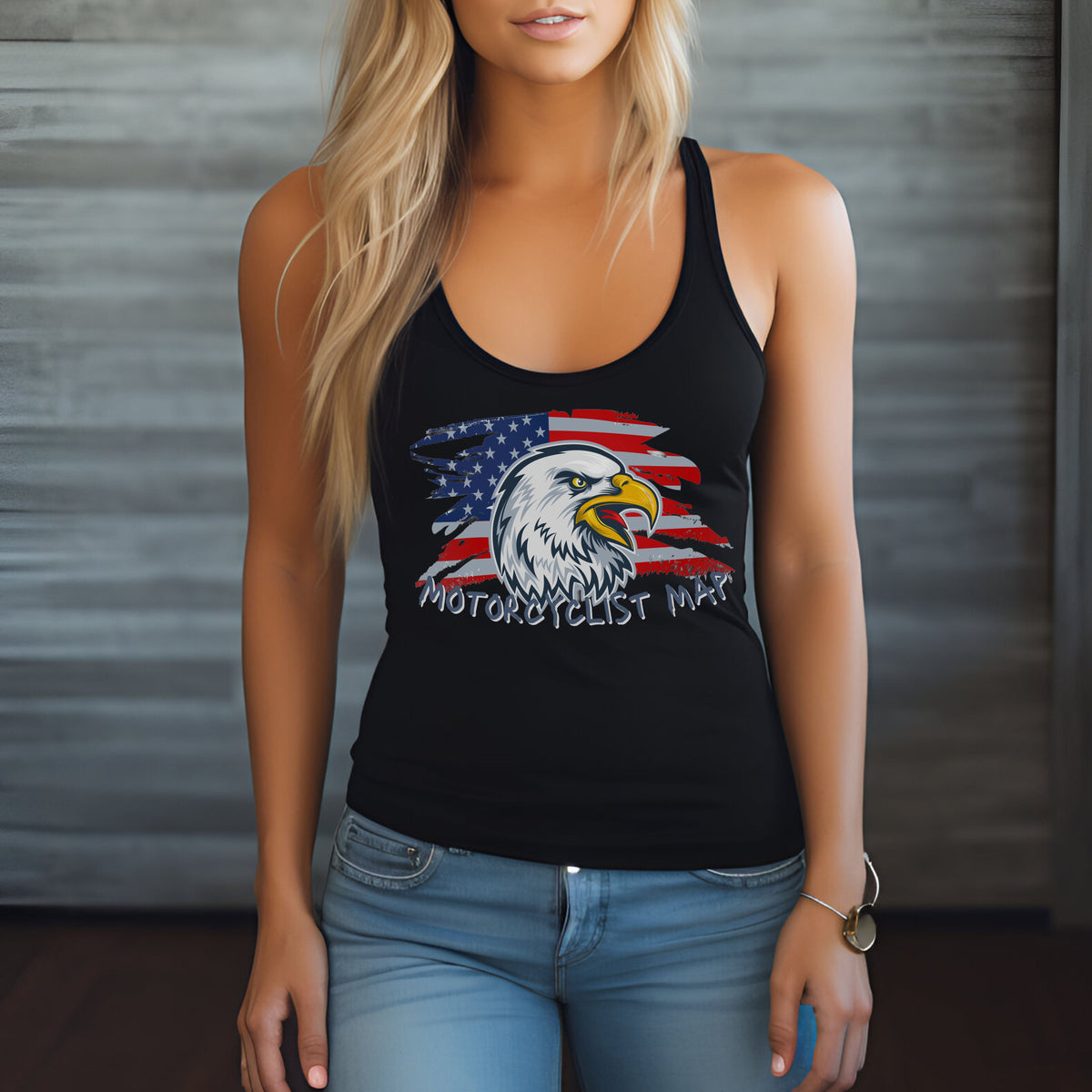 Motorcyclist Map Racerback Tank Top