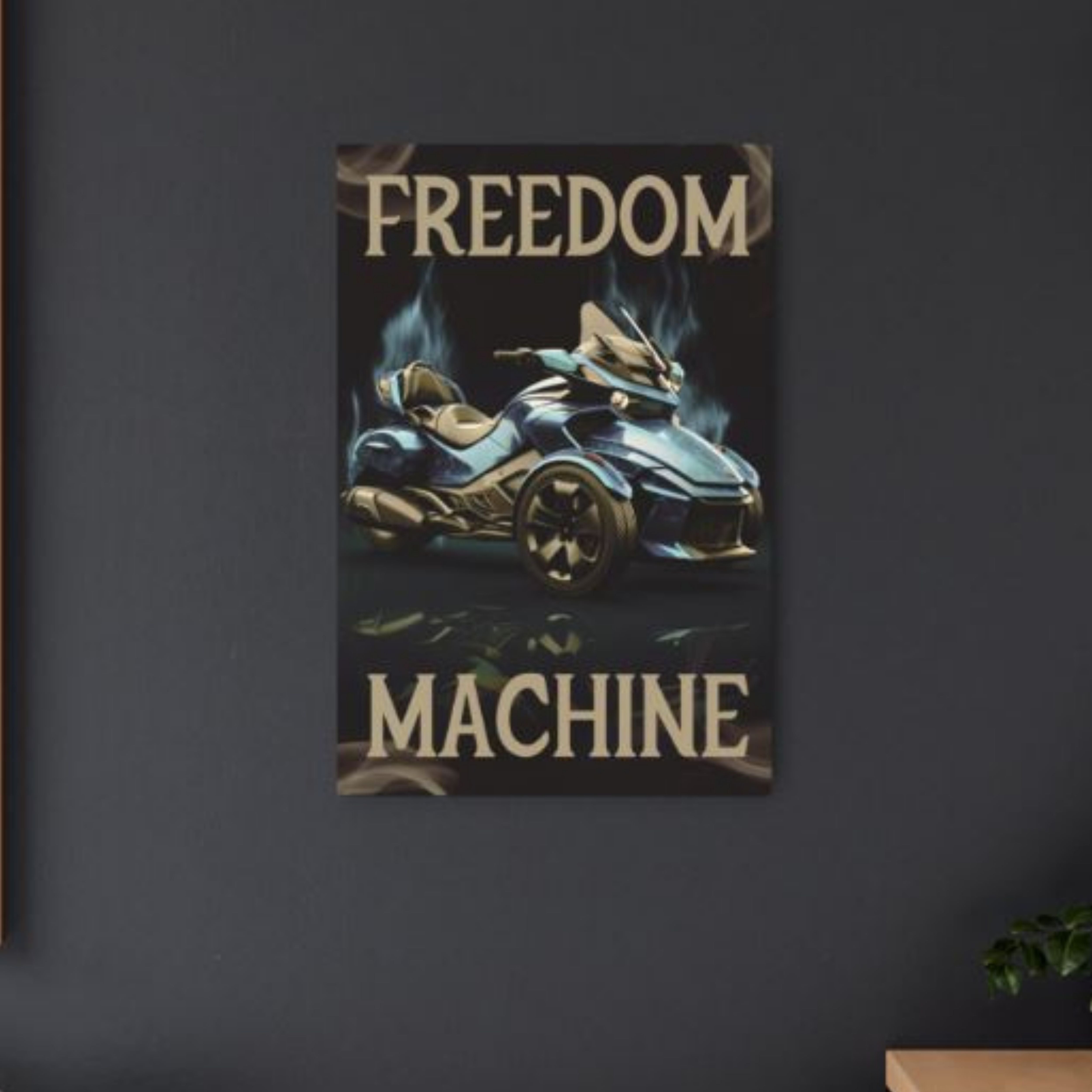 Spyder Motorcycle Metal Poster - Freedom Machine